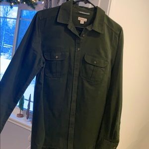 Merona army green button down